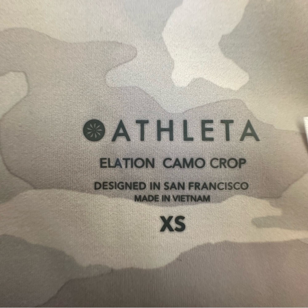 Athleta Elation Camo Women’s Taupe Gray Crop Leggings Size: XS - Picture 5 of 9